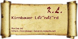 Kirnbauer Lénárd névjegykártya